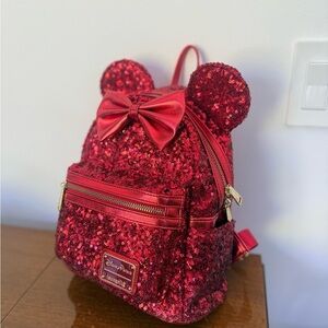 Loungefly Sparkling Red Minnie Mouse Backpack